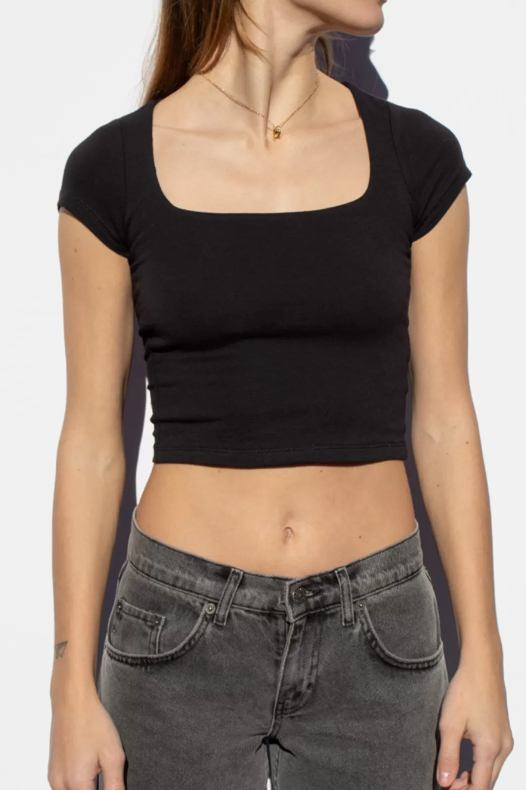 Subdued Camiseta crop escote cuadrado< Camisetas