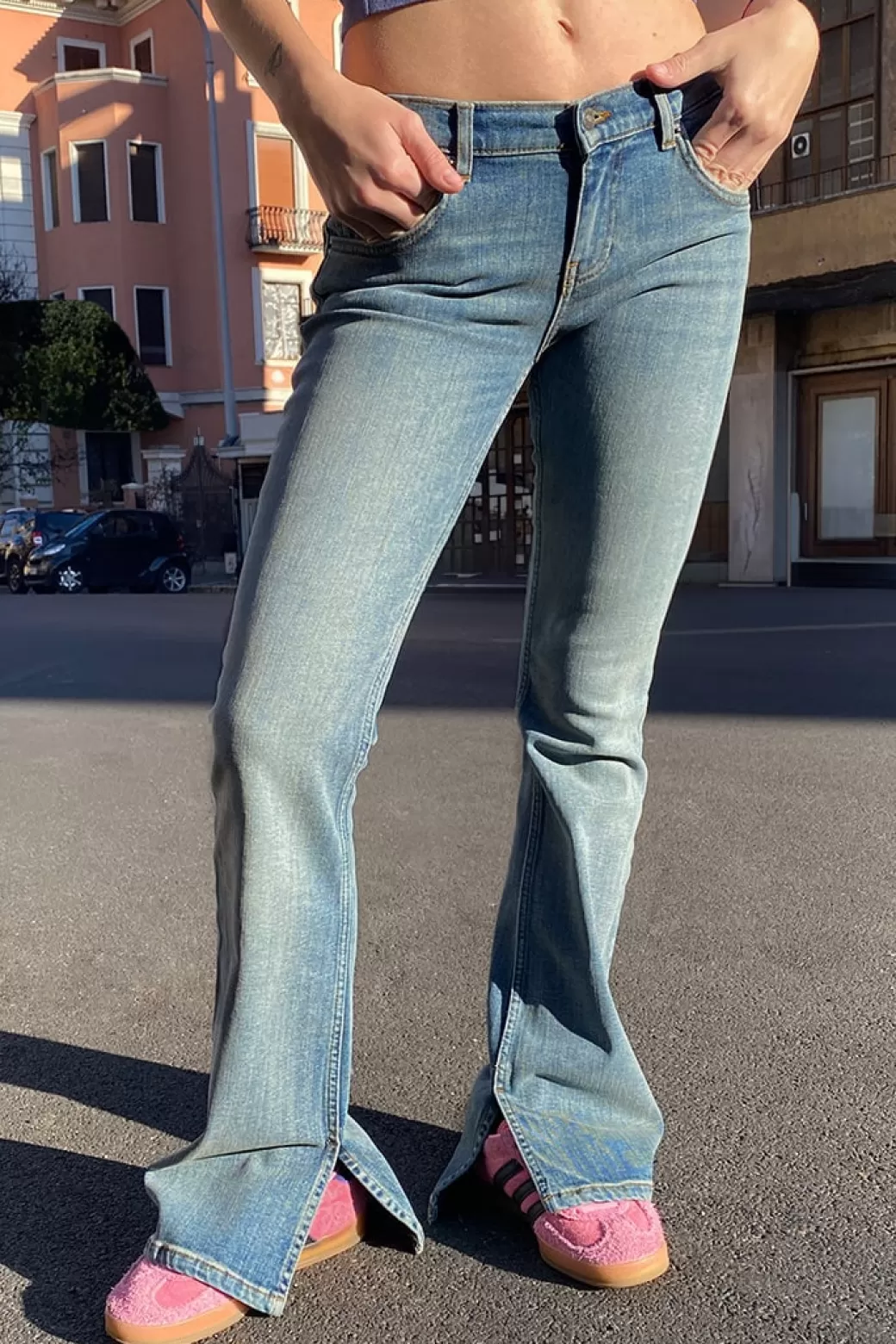 Subdued Jeans side split< Denim