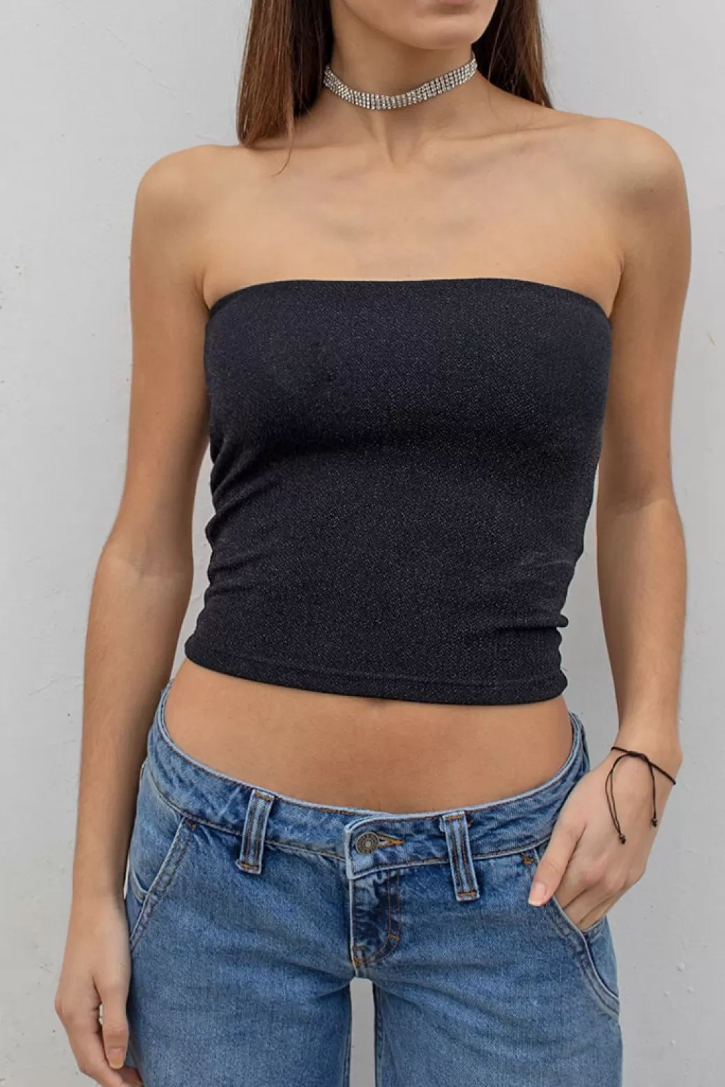 Subdued Top bandeau lúrex< Top